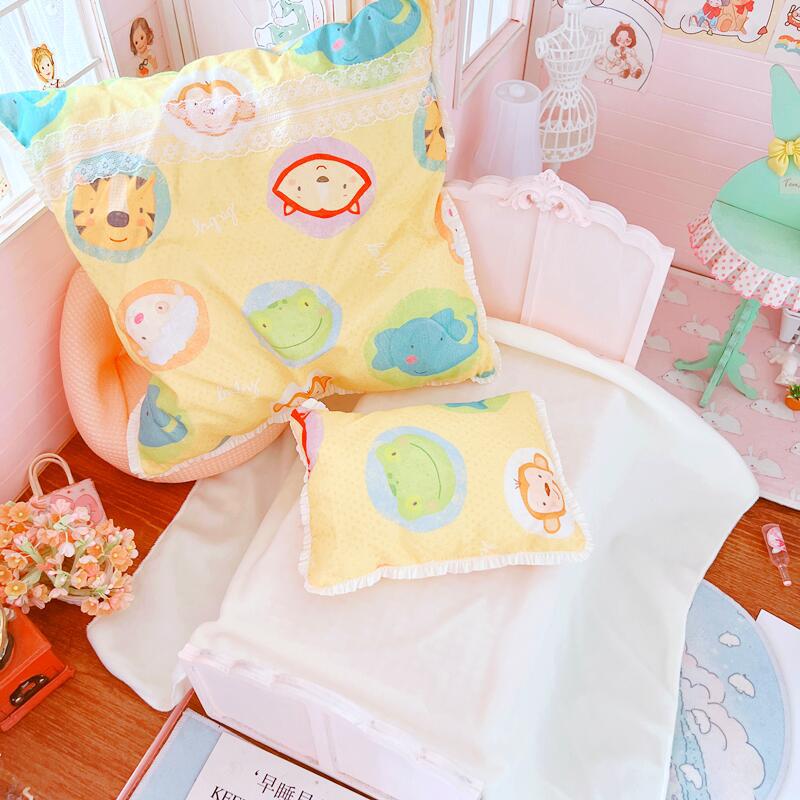 Cotton Doll Bedding Three-piece Set，Quilts Bed sheets Pillow