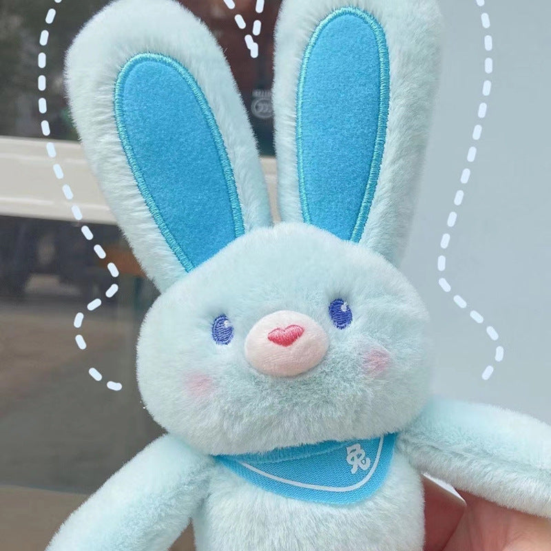 Pulling ears rabbit plush toy jumping rabbit fabric accompanying doll