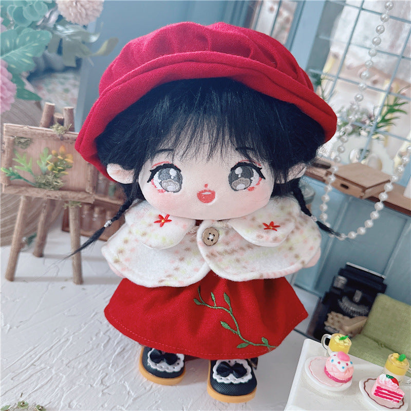 20cm Cotton Doll-Festive Red Branch Dress