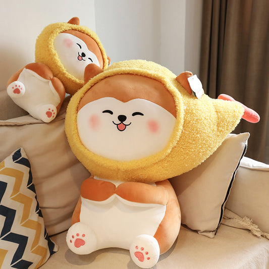 Simulated tempura fried shrimp / sushi Shiba Inu puppy plush toy