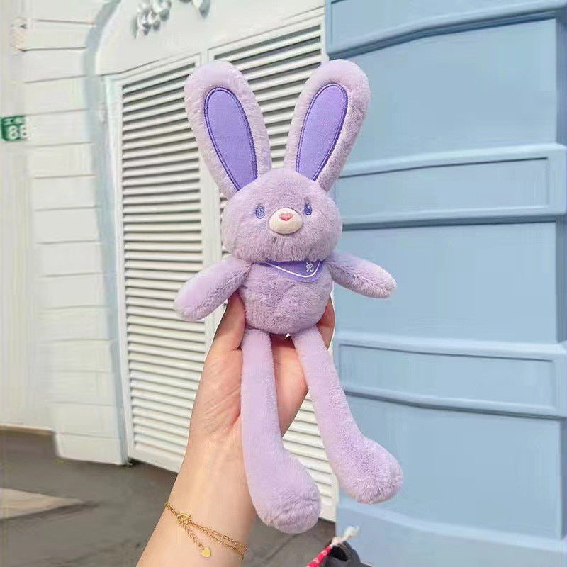 Pulling ears rabbit plush toy jumping rabbit fabric accompanying doll