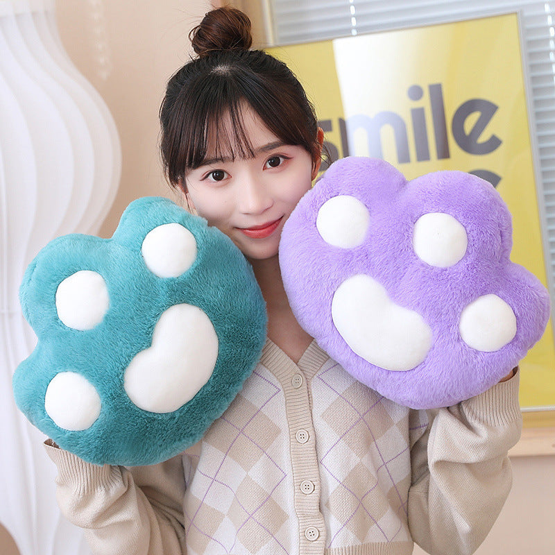 25*30CM Colorful Cat Paw Hand Warmer Nap Pillow